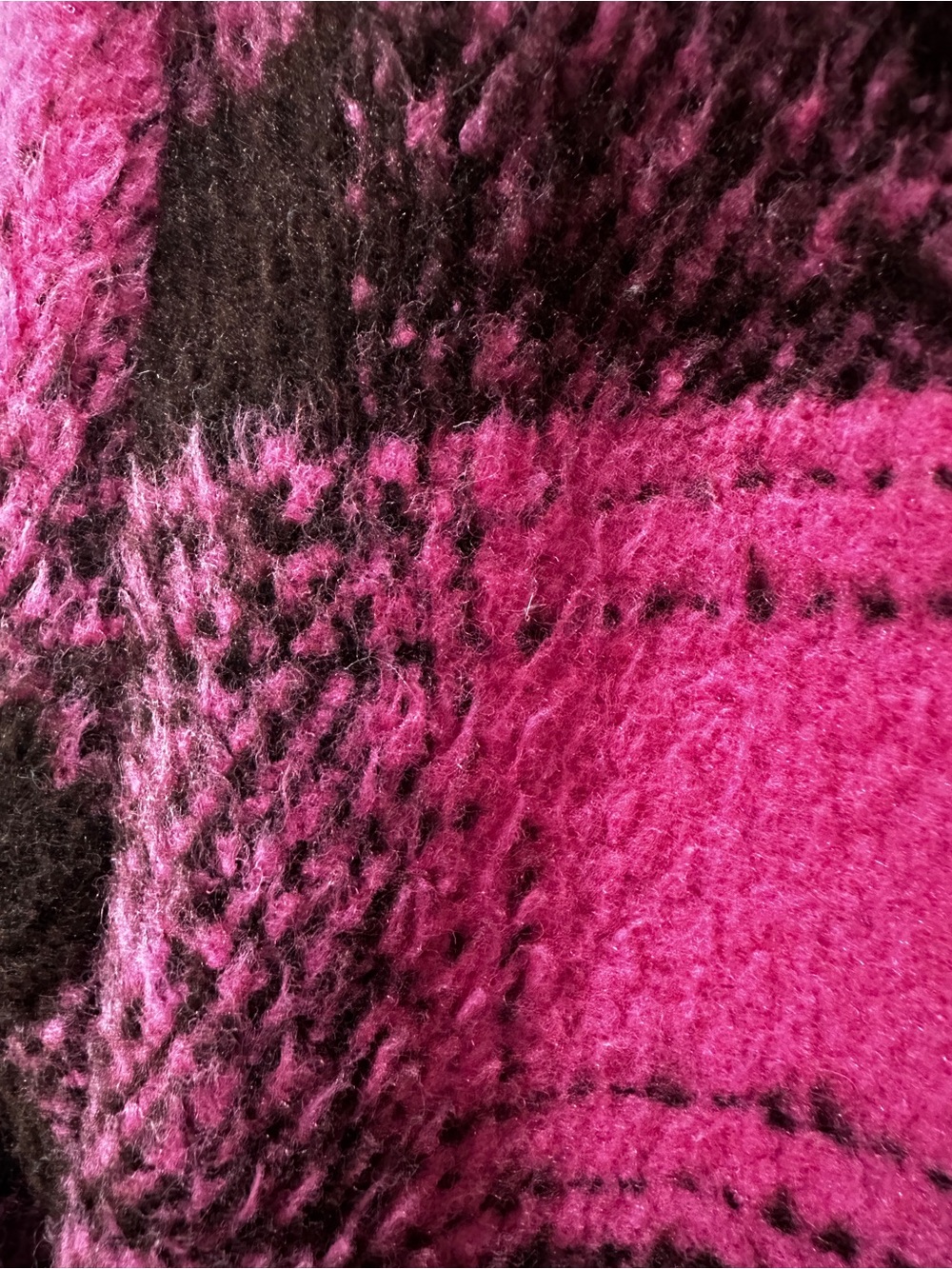HYFVE Pink and Black Plaid Double-Breasted Pea Coat - Picture 10 of 10